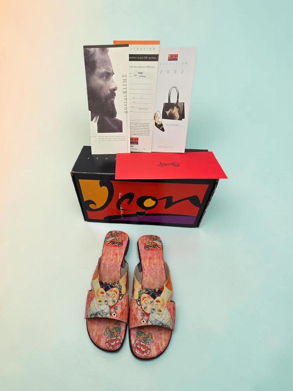 Icon Painted Slip-On Sandals in Multicolor by Icon